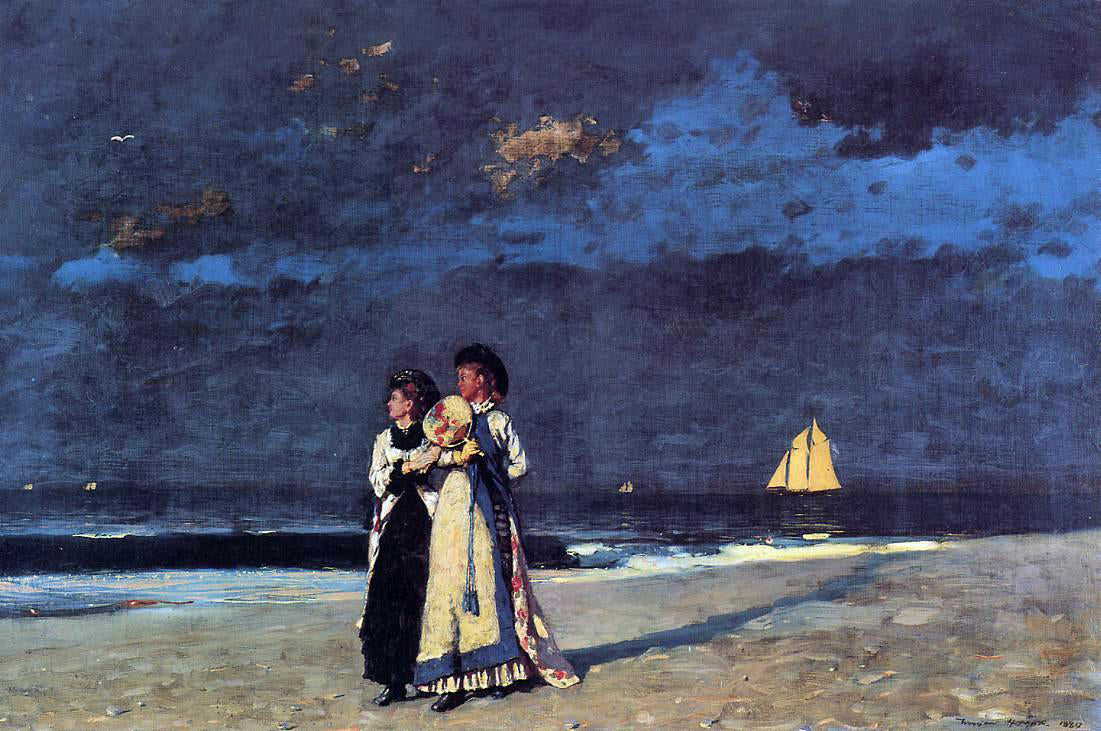 Winslow Homer Promenade on the Beach - Hand Painted Oil Painting