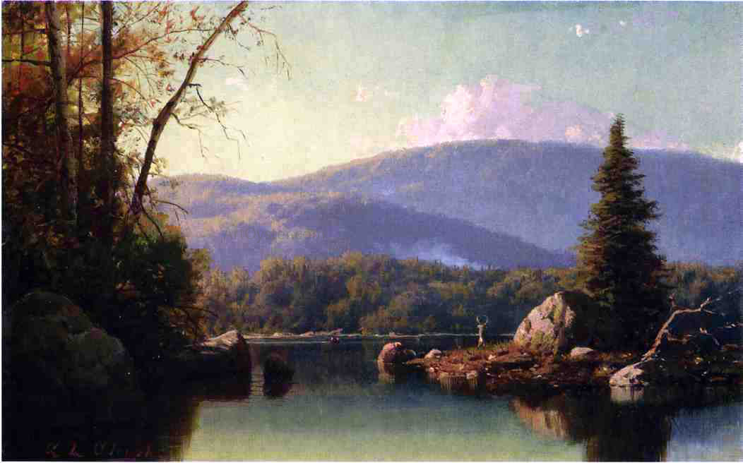  George Lafayette Clough Prospect Mountain from Rawuette Lake - Hand Painted Oil Painting