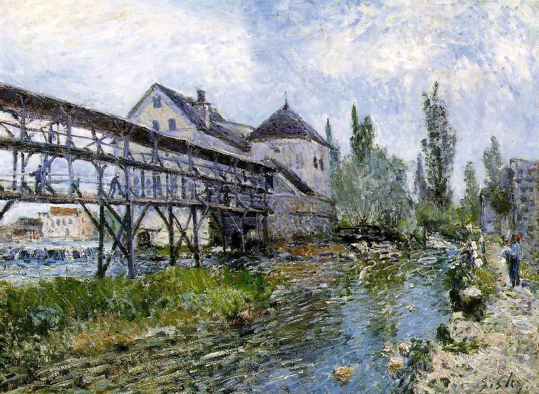 Alfred Sisley Provencher's Mill at Moret - Hand Painted Oil Painting