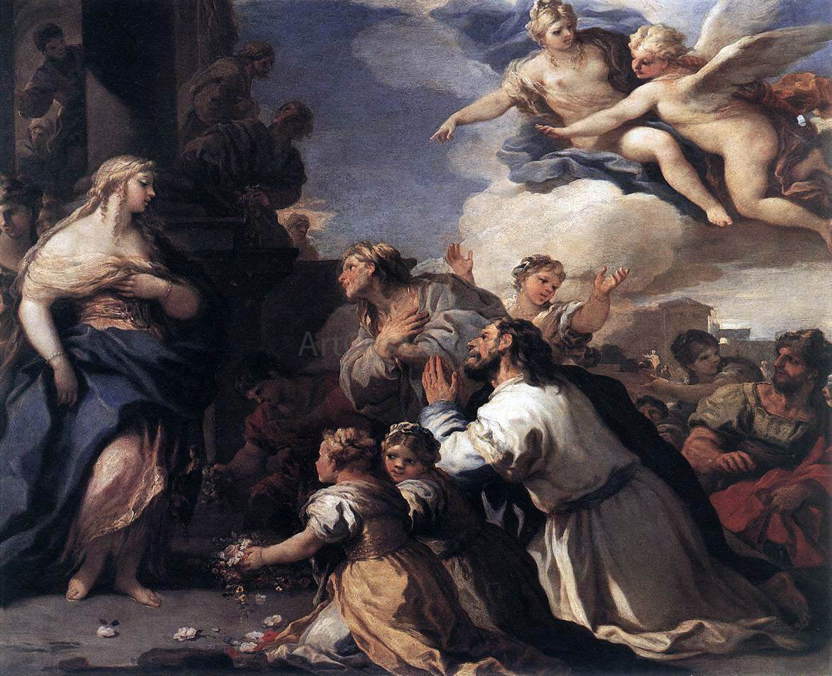 Luca Giordano Psyche Honoured by the People - Hand Painted Oil Painting
