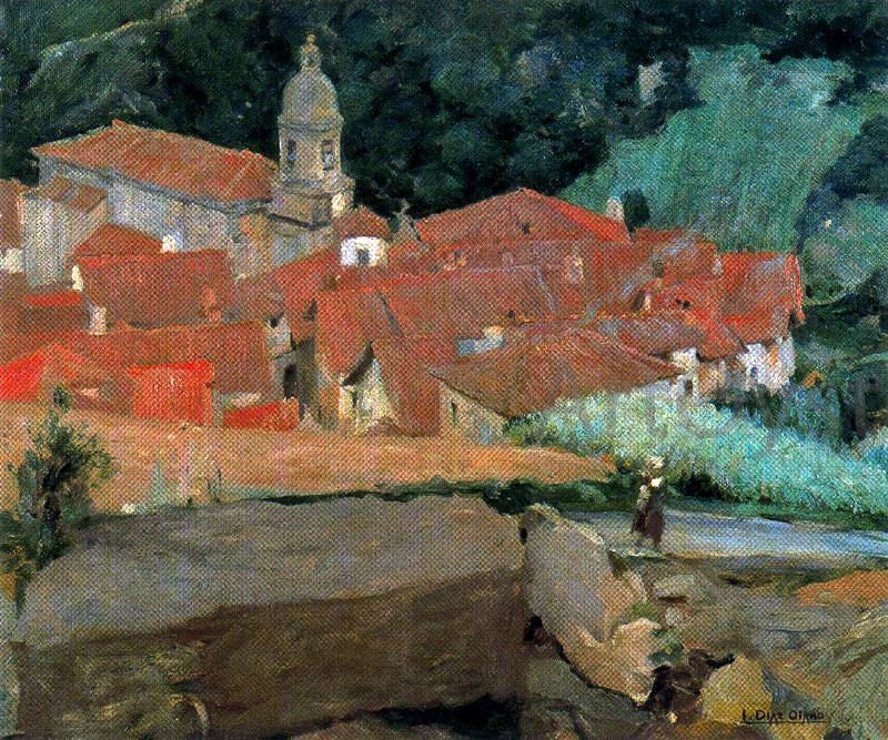 Ignacio Diaz Olano Pueblo - Hand Painted Oil Painting