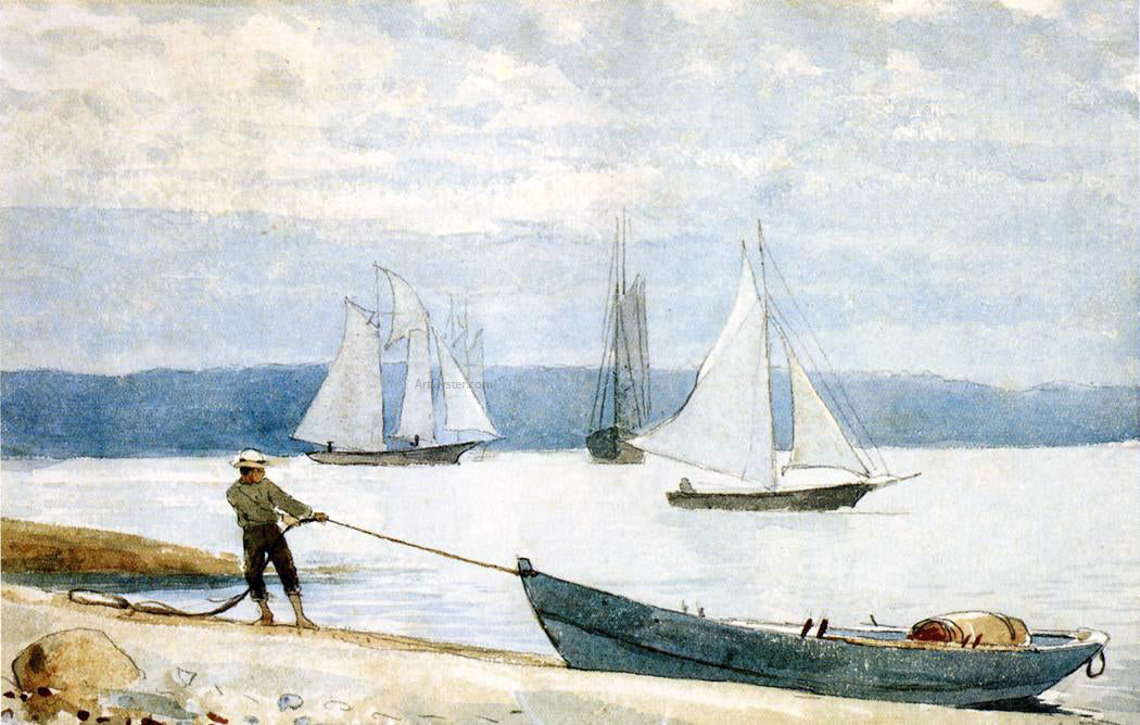 Winslow Homer Pulling the Dory - Hand Painted Oil Painting