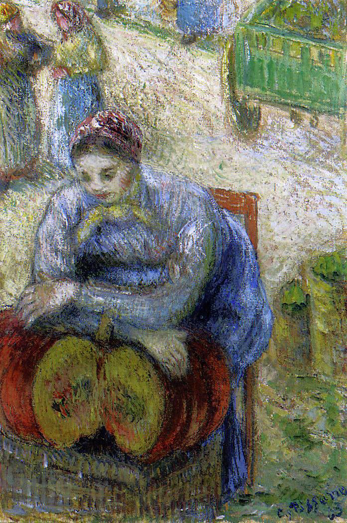 Camille Pissarro Pumpkin Merchant - Hand Painted Oil Painting