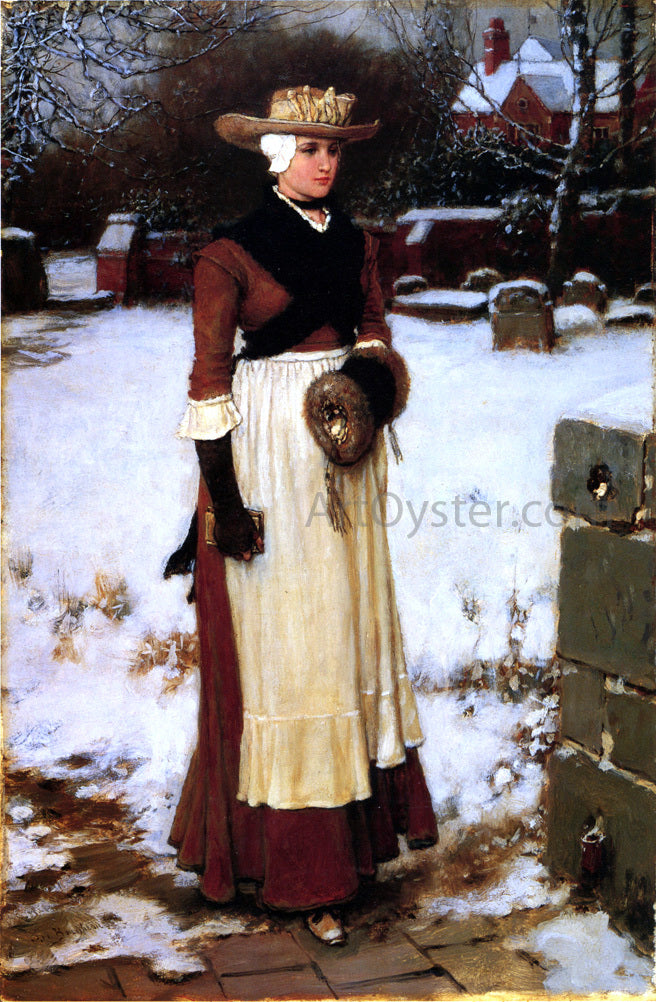 George Henry Boughton Puritan Maiden - Hand Painted Oil Painting