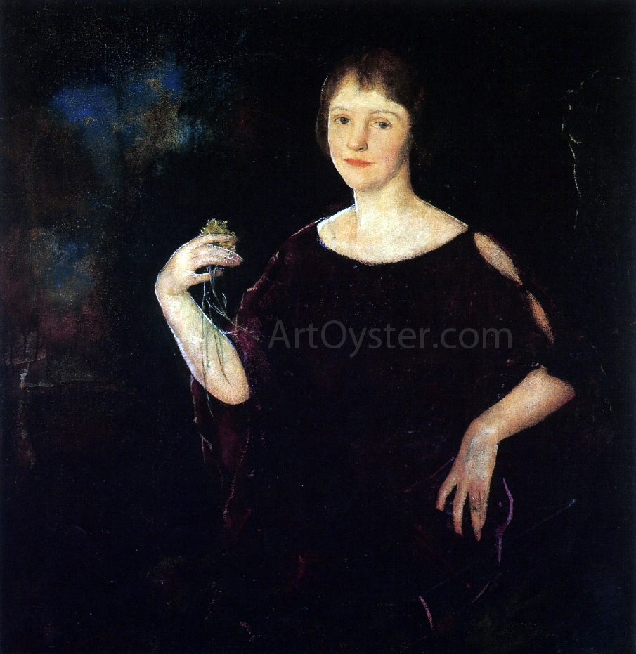 Charles Webster Hawthorne Purple and Green (also known as Portrait of Mrs. Woodruff) - Hand Painted Oil Painting