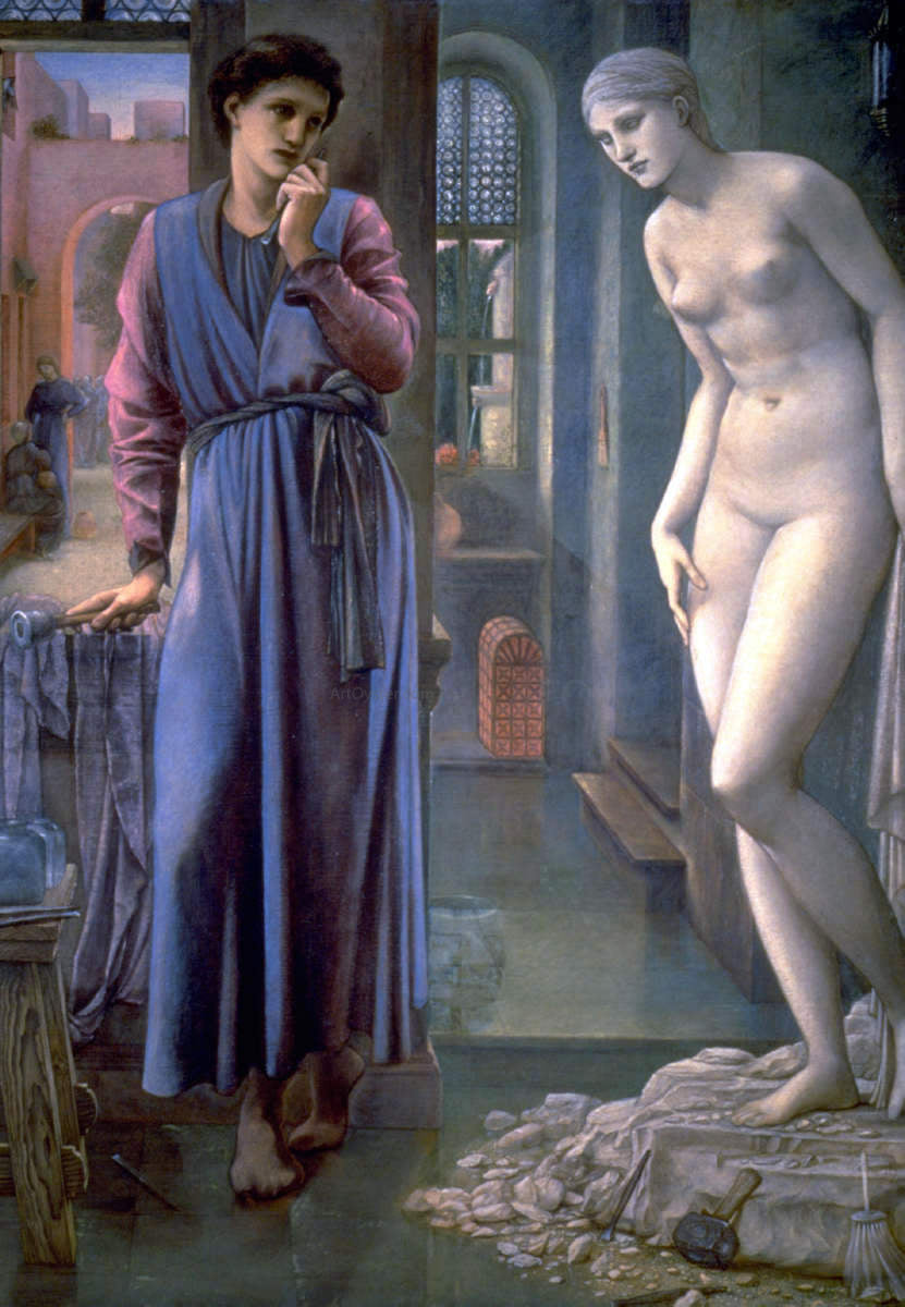 Sir Edward Burne-Jones Pygmalion and the Image II: The Hand Refrains - Hand Painted Oil Painting