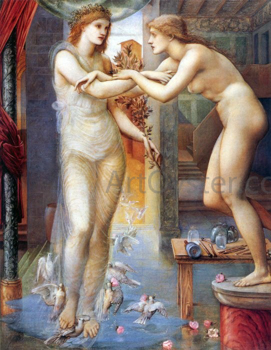 Sir Edward Burne-Jones Pygmalion and the Image III: The Godhead Fires - Hand Painted Oil Painting
