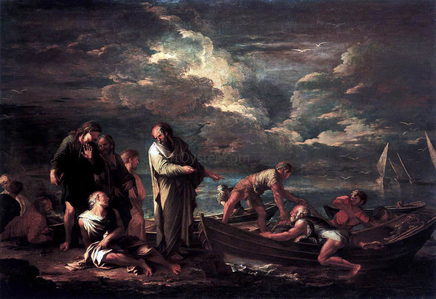 Salvator Rosa Pythagoras and the Fisherman - Hand Painted Oil Painting