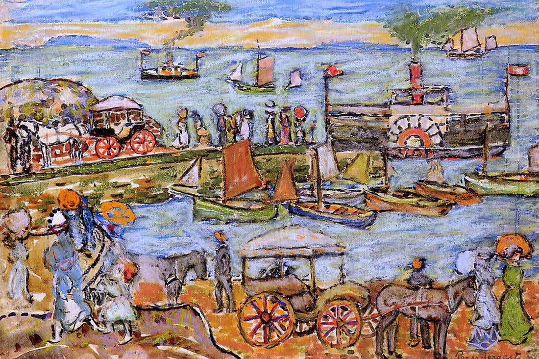 Maurice Prendergast Quai, Dinard - Hand Painted Oil Painting