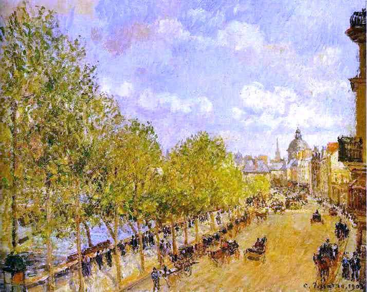 Camille Pissarro Quai Malaquais in the Afternoon, Sunshine - Hand Painted Oil Painting