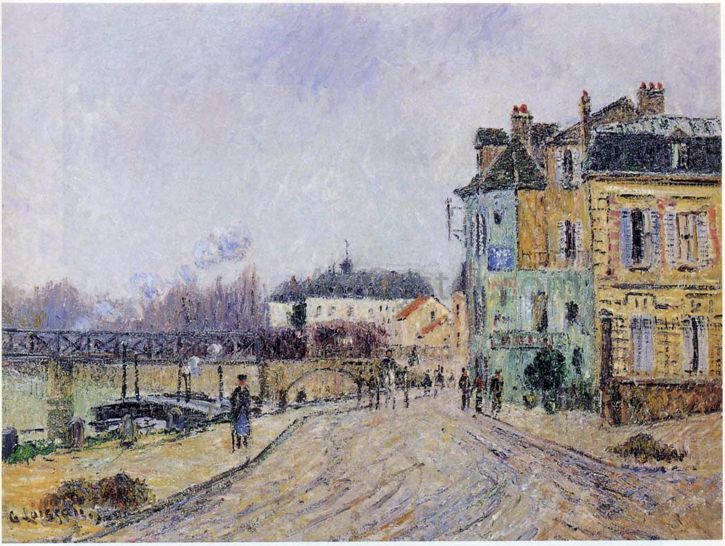 Gustave Loiseau Quay on Oise in Pontoise - Hand Painted Oil Painting