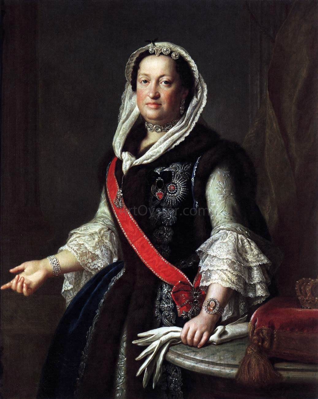 Pietro Antonio Rotari Queen Maria Josepha, Wife of King Augustus III of Poland - Hand Painted Oil Painting