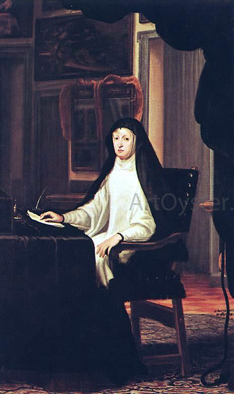 Juan Carreno De Miranda Queen Mary Anne of Austria as a Widow - Hand Painted Oil Painting