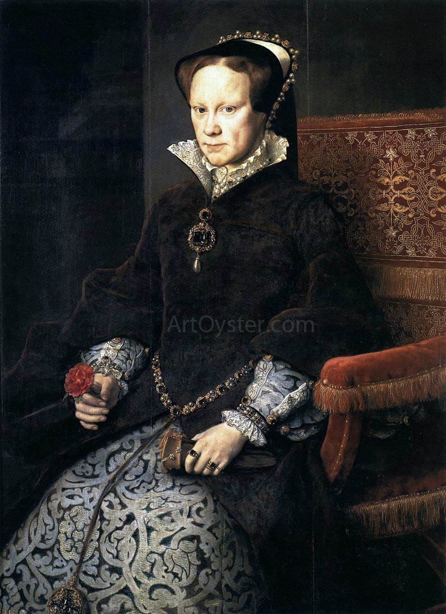 Anthonis Mor Van Dashorst Queen Mary Tudor of England - Hand Painted Oil Painting