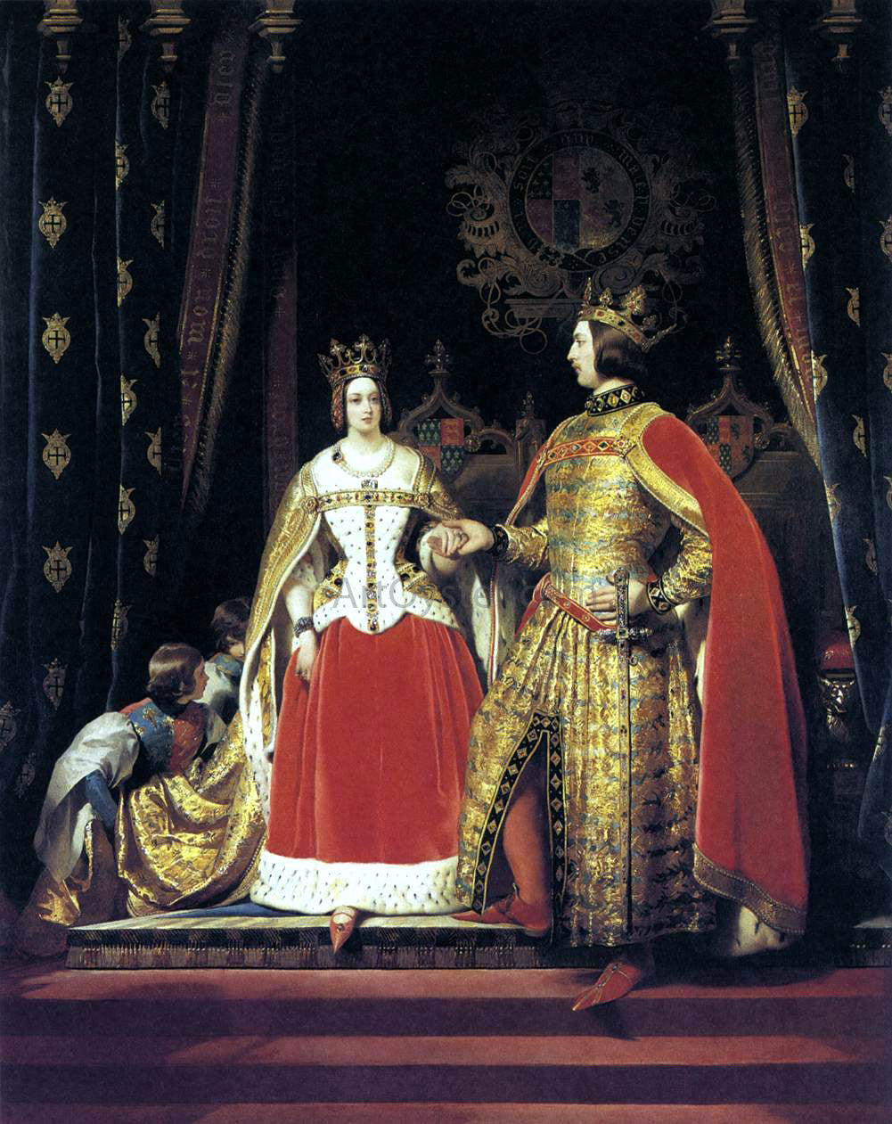 Sir Edwin Henry Landseer Queen Victoria and Prince Albert at the Bal Costume of 12 May 1842 - Hand Painted Oil Painting