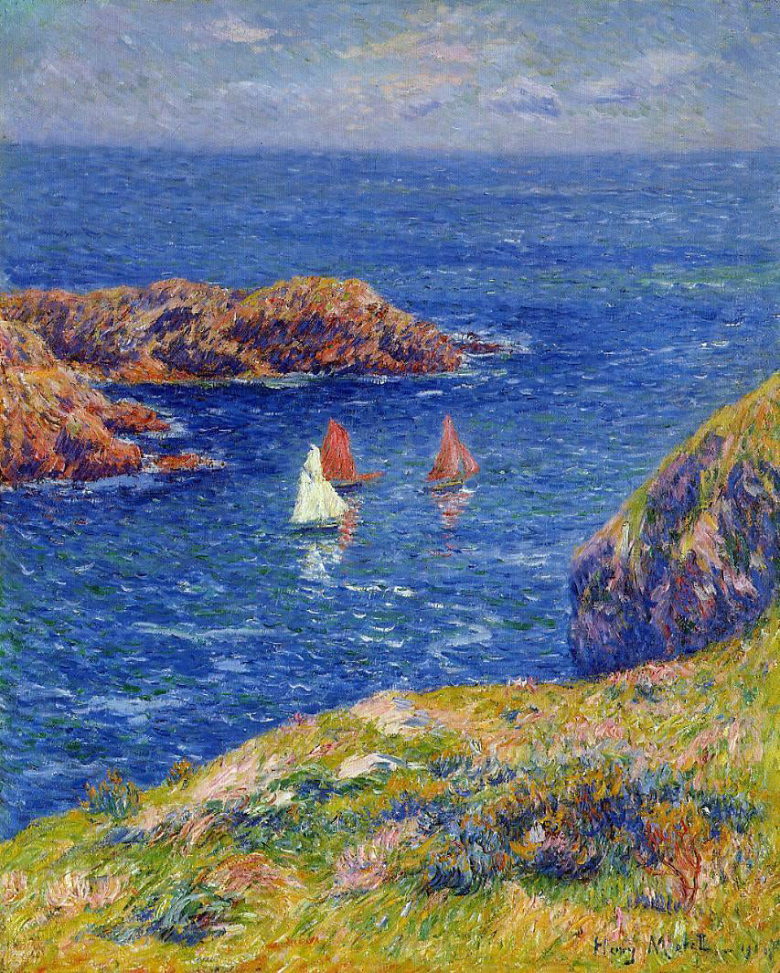 Henri Moret Quessant, Calm Day - Hand Painted Oil Painting