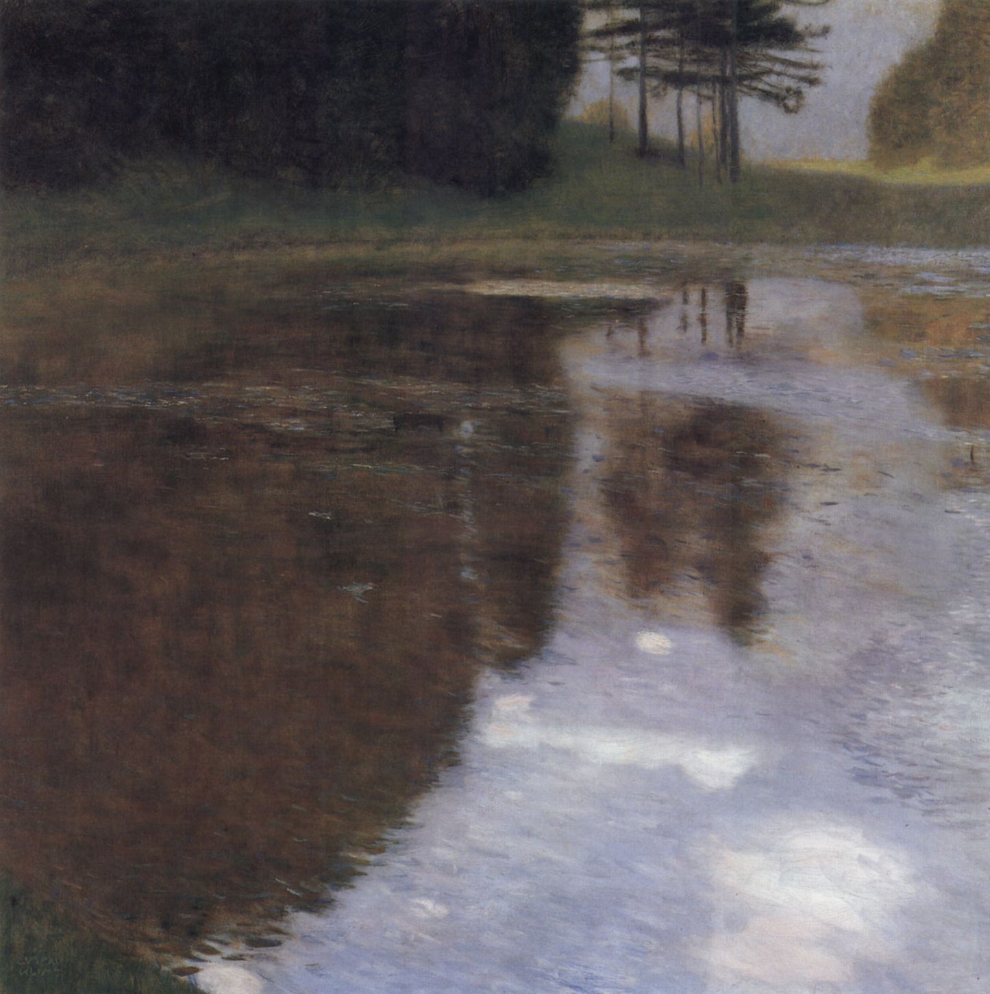 Gustav Klimt Quiet Pond in the Park of Appeal - Hand Painted Oil Painting