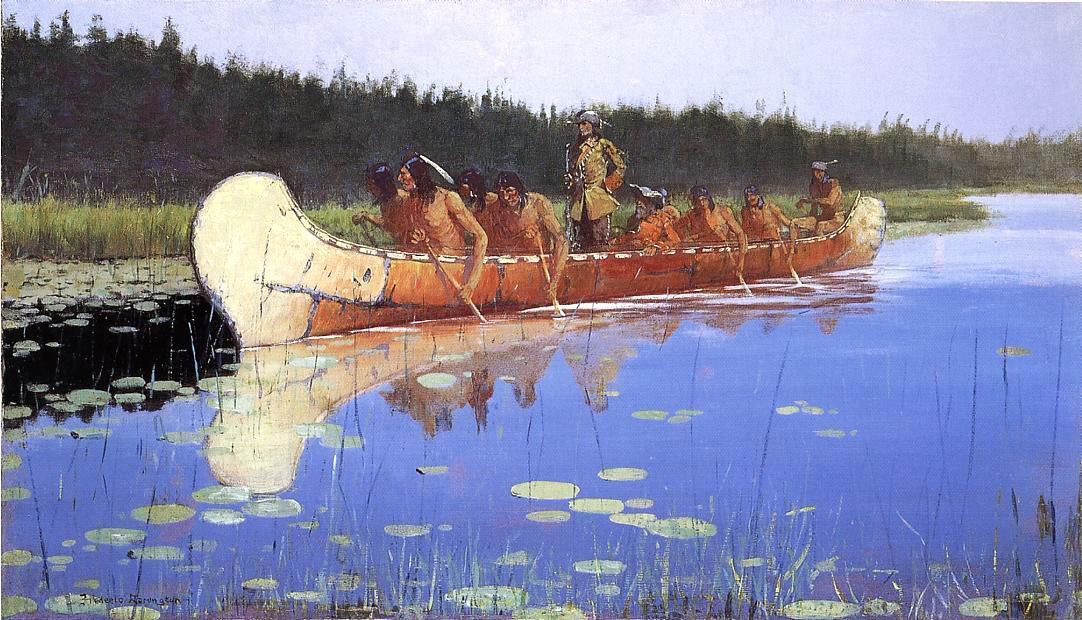 Frederic Remington Radisson and Groseilliers - Hand Painted Oil Painting