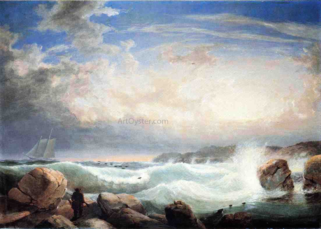 Robert Salmon Rafe's Chasm, Gloucester, Massachusetts - Hand Painted Oil Painting