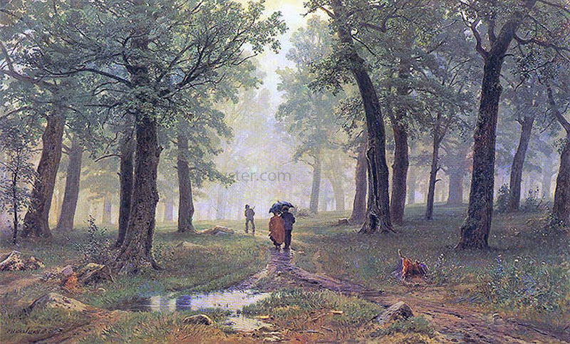 Ivan Ivanovich Shishkin Rain in the Oak Grove - Hand Painted Oil Painting