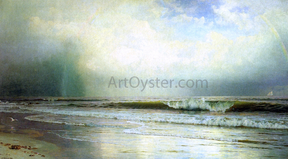 William Trost Richards Rainbow (also known as The Coming Rain, Atlantic City, New Jersey) - Hand Painted Oil Painting