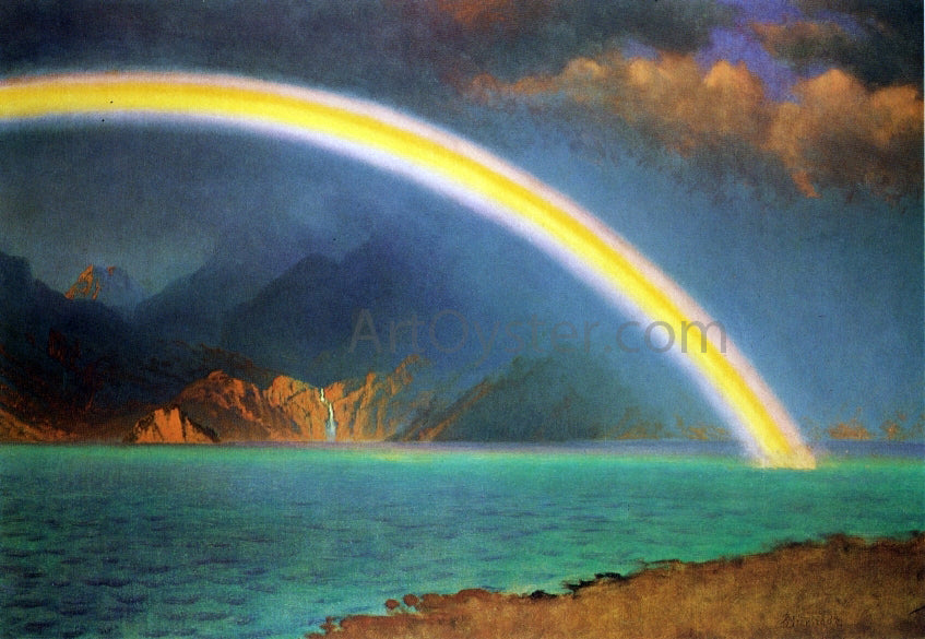 Albert Bierstadt Rainbow over Jenny Lake, Wyoming - Hand Painted Oil Painting