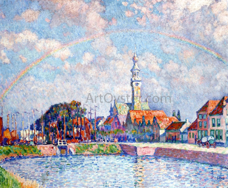 Theo Van Rysselberghe Rainbow over Veere - Hand Painted Oil Painting
