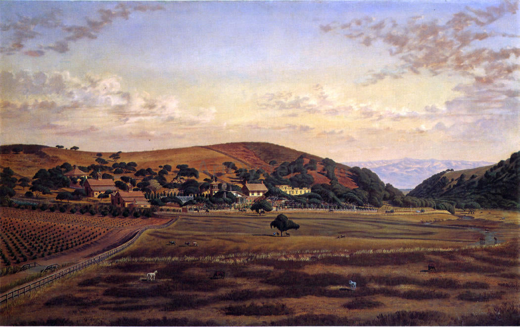  Joseph Lee Ralston Hall and its Grounds, San Mateo County - Hand Painted Oil Painting