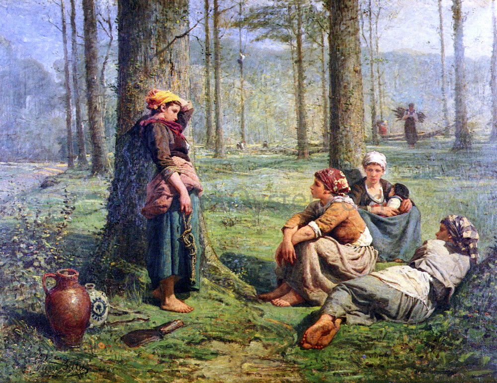 Pierre Billet Ramasseuses De Bois - Hand Painted Oil Painting
