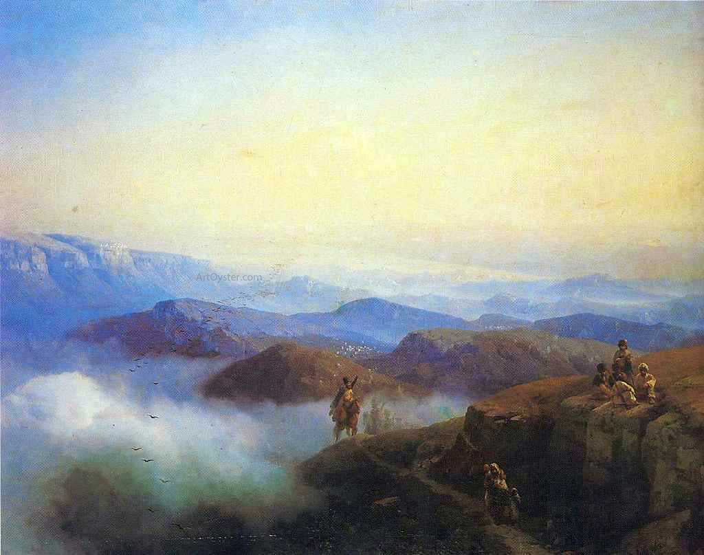 Ivan Constantinovich Aivazovsky Range of the Caucasus mountains - Hand Painted Oil Painting