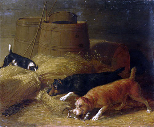 Thomas Hewes Hinckley Rats Amongst the Barley Sheaves - Hand Painted Oil Painting