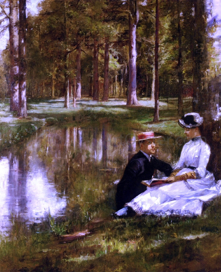 Julius LeBlanc Stewart Reading (also known as La Lecture) - Hand Painted Oil Painting