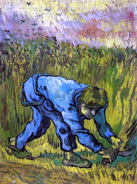 Vincent Van Gogh Reaper with Sickle (after Millet) - Hand Painted Oil Painting
