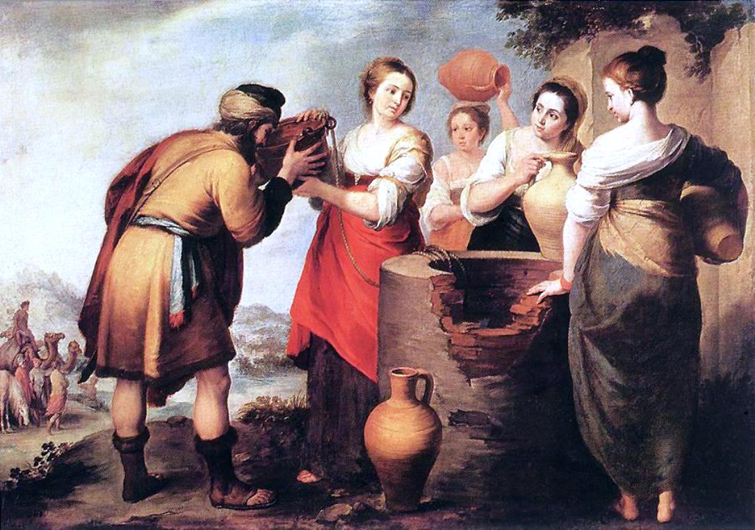 Bartolome Esteban Murillo Rebecca and Eliezer - Hand Painted Oil Painting
