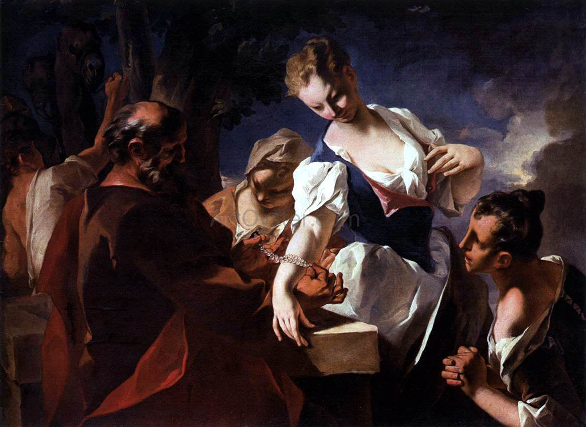 Nicola Grassi Rebecca at the Well - Hand Painted Oil Painting