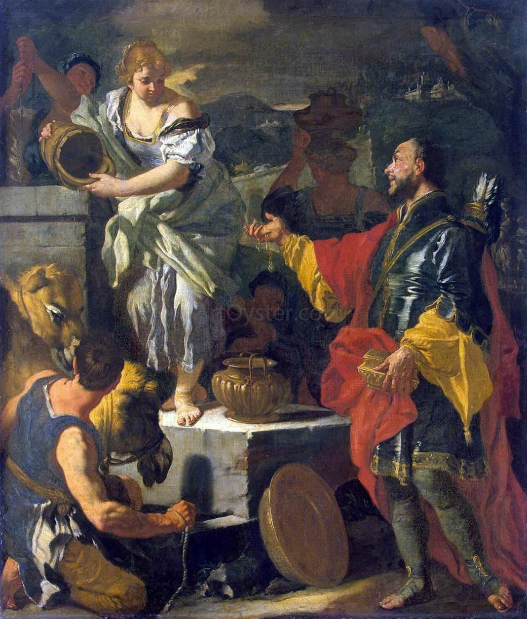  Francesco Solimena Rebecca at the Well - Hand Painted Oil Painting