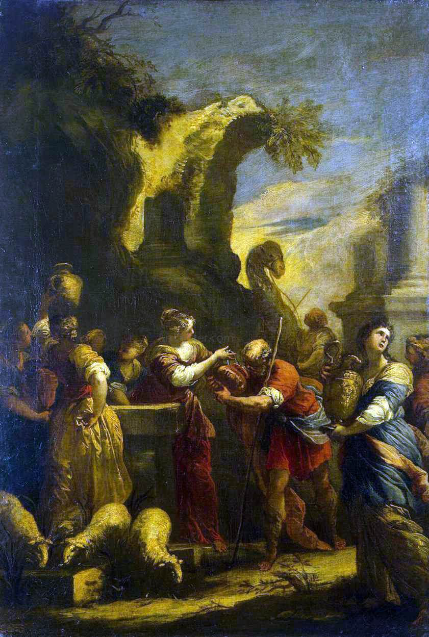 Valerio Castello Rebecca at the Well - Hand Painted Oil Painting