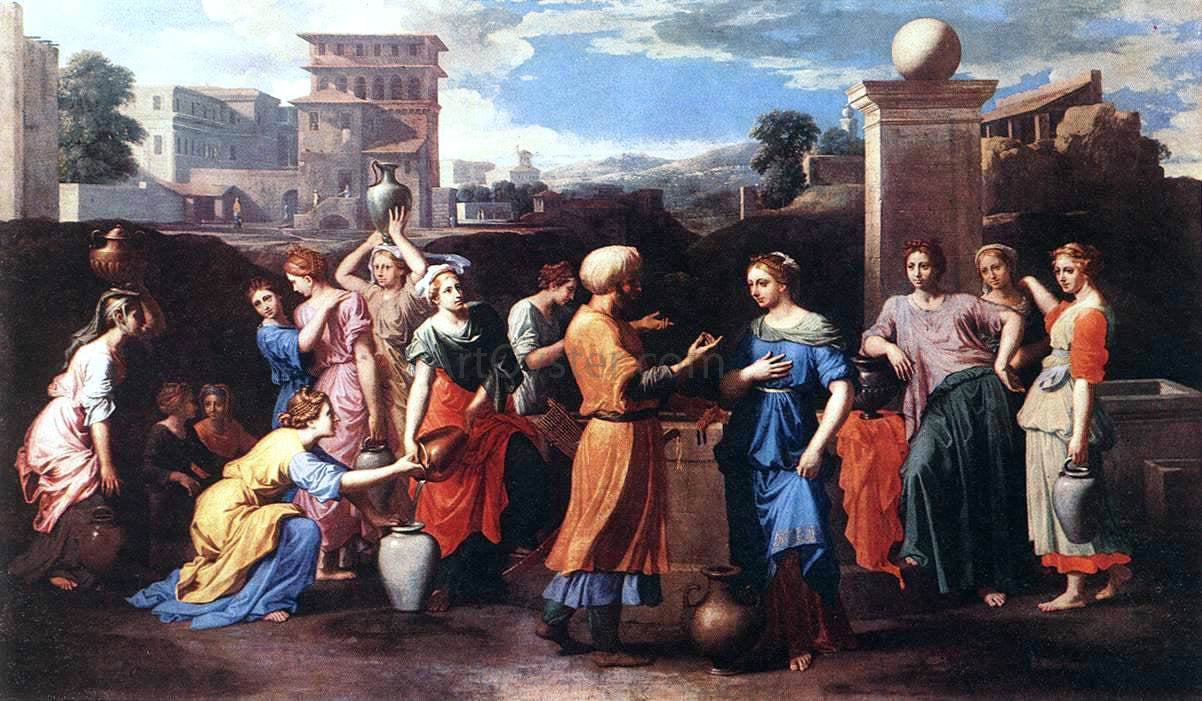 Nicolas Poussin Rebecca at the Well - Hand Painted Oil Painting