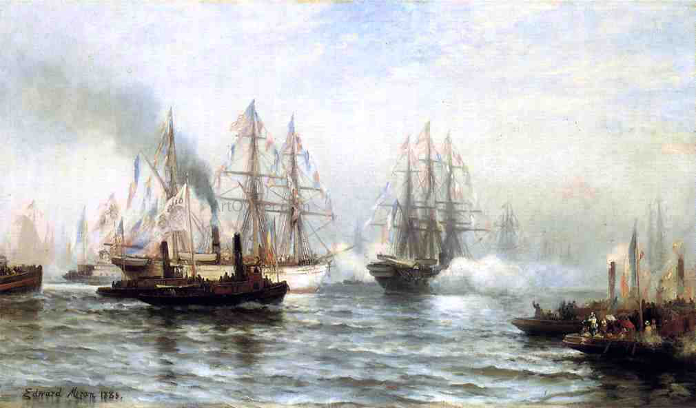 Edward Moran Reception of the - Hand Painted Oil Painting