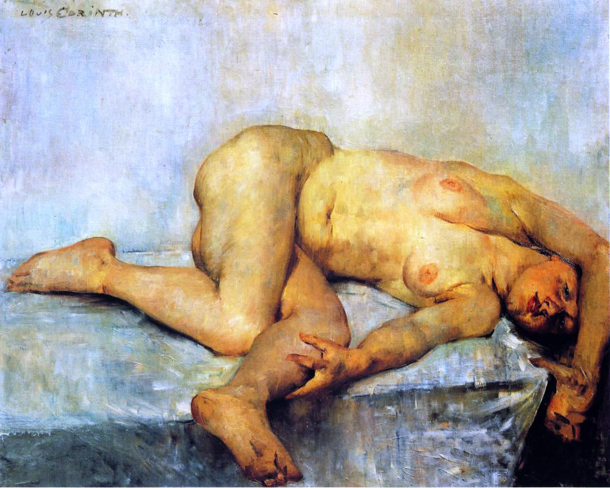 Lovis Corinth Reclining Female Nude - Hand Painted Oil Painting
