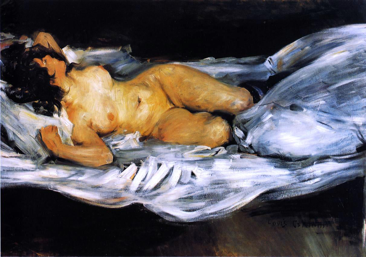 Lovis Corinth Reclining Nude - Hand Painted Oil Painting