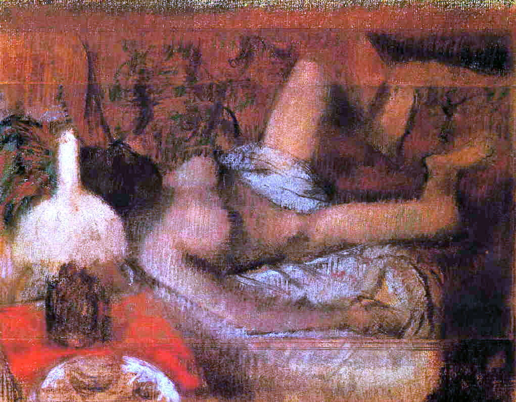 Edgar Degas Reclining Nude - Hand Painted Oil Painting