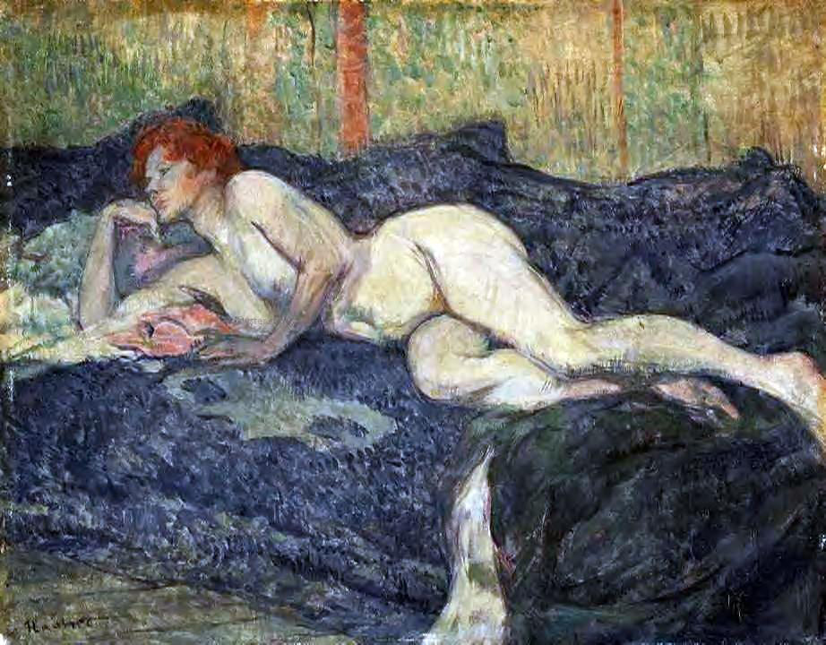 Henri De Toulouse-Lautrec A Reclining Nude - Hand Painted Oil Painting