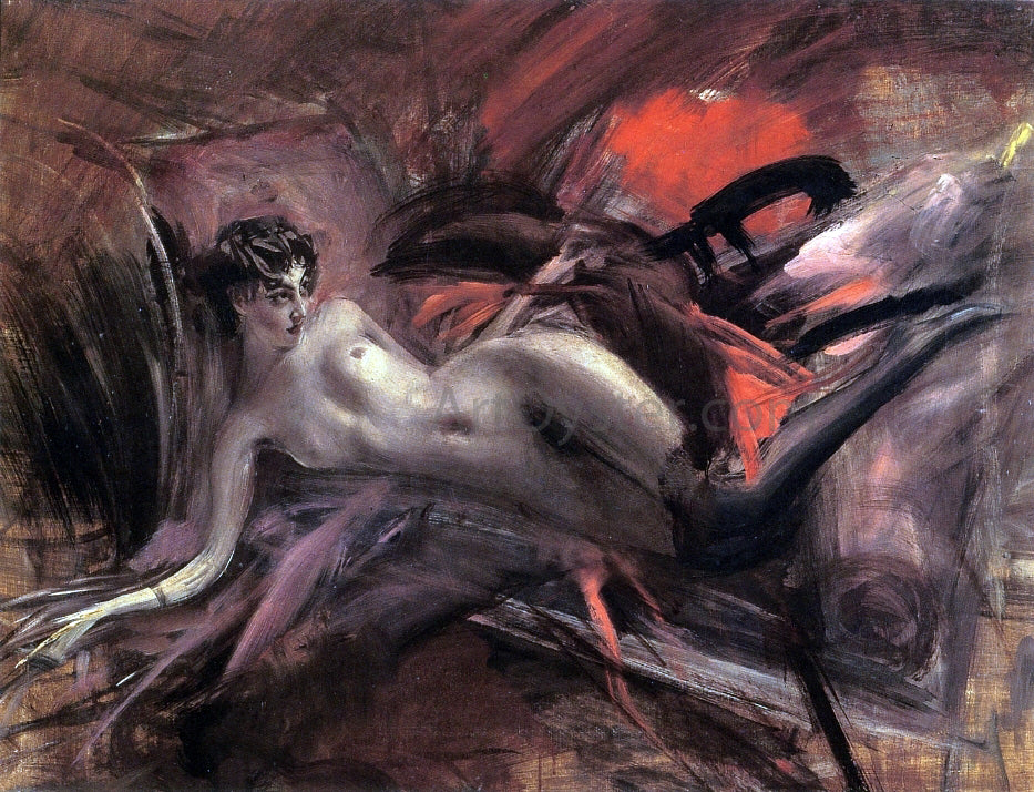 Giovanni Boldini Reclining Nude - Hand Painted Oil Painting