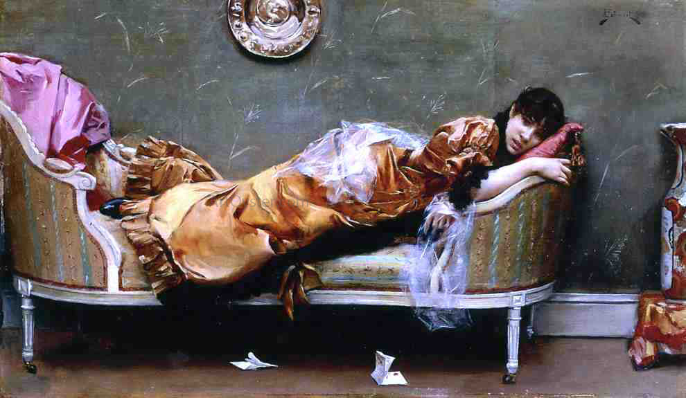Julius LeBlanc Stewart Reclining Woman - Hand Painted Oil Painting