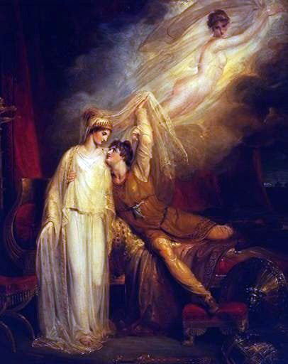 Richard Westall Reconciliation of Helen and Paris - Hand Painted Oil Painting