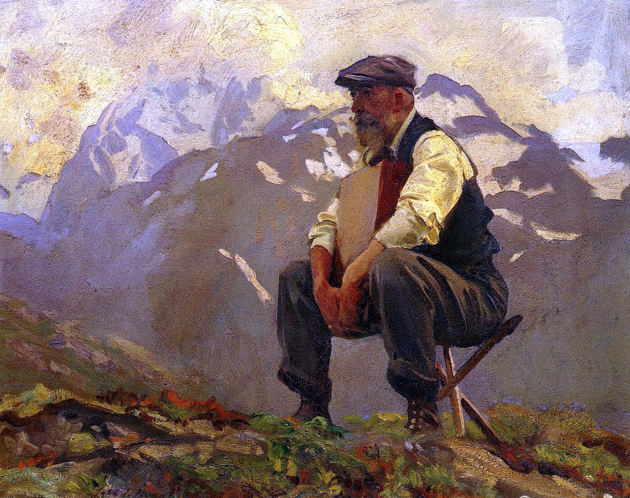 John Singer Sargent Reconnoitering - Hand Painted Oil Painting