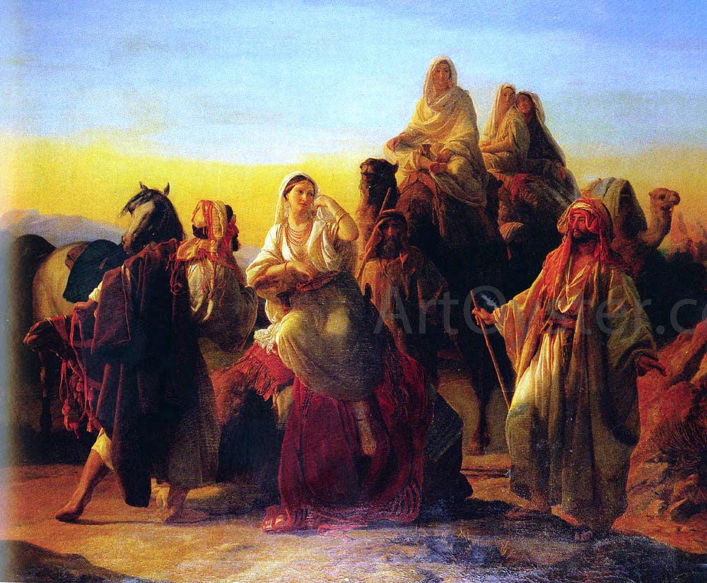 Friedrich Bouterwek Recontre D'Isaac Et De Rebecca - Hand Painted Oil Painting