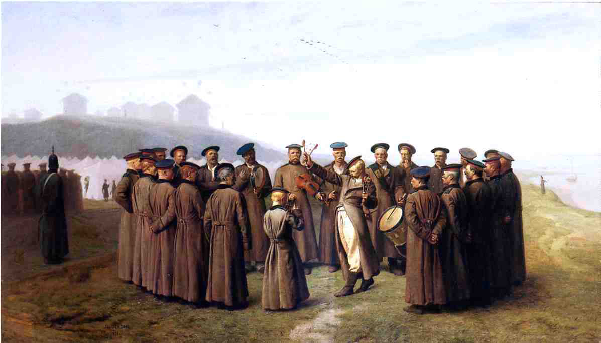 Jean-Leon Gerome Recreation in a Russian Camp, Remembering Moldavia - Hand Painted Oil Painting