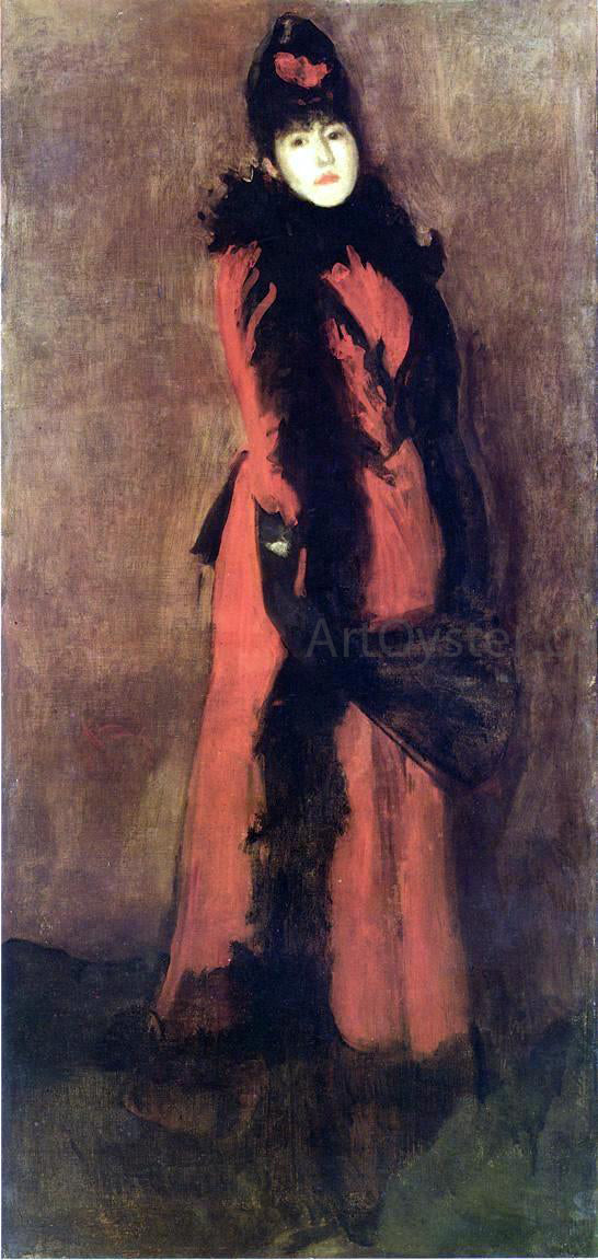 James McNeill Whistler Red and Black: the Fan - Hand Painted Oil Painting